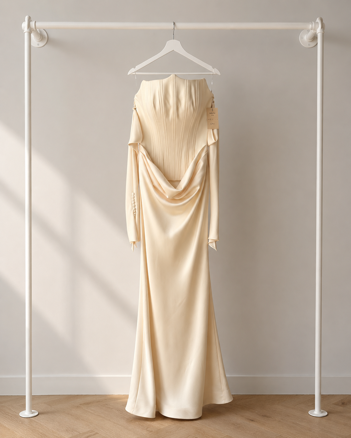 Niyal - Lange Avondjurk - Sorbet Geel | Draped Halter
