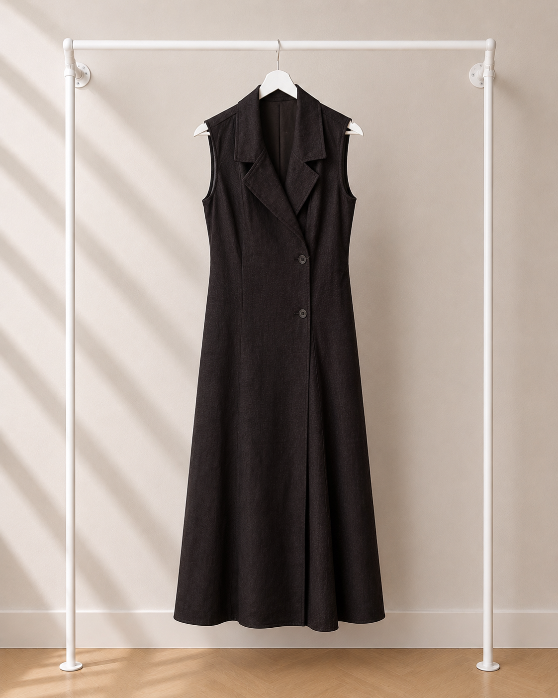 Zoe - Midi Jurk - Donkerbruin | Sleeveless
