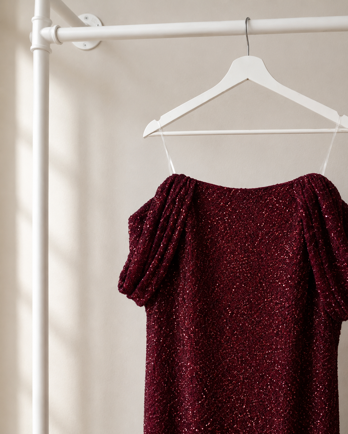 Afra - Lange Avondjurk - Burgundy | Pofmouw