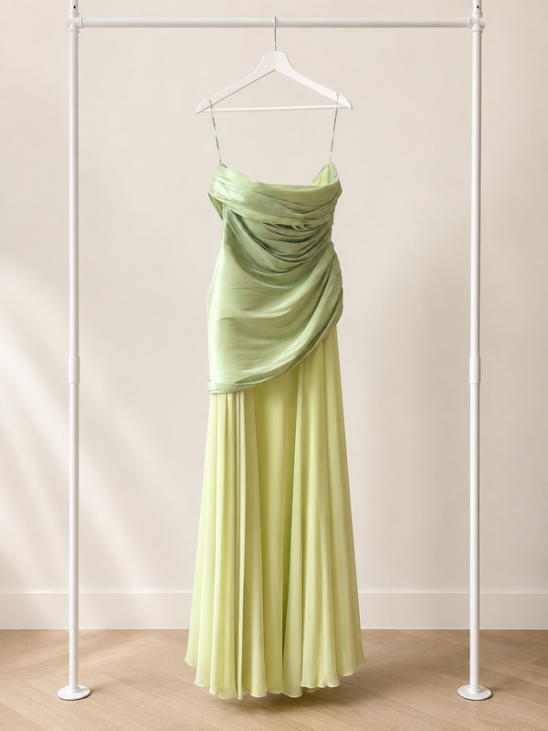 Elif - Lange Avondjurk - Mintgroen | Strapless