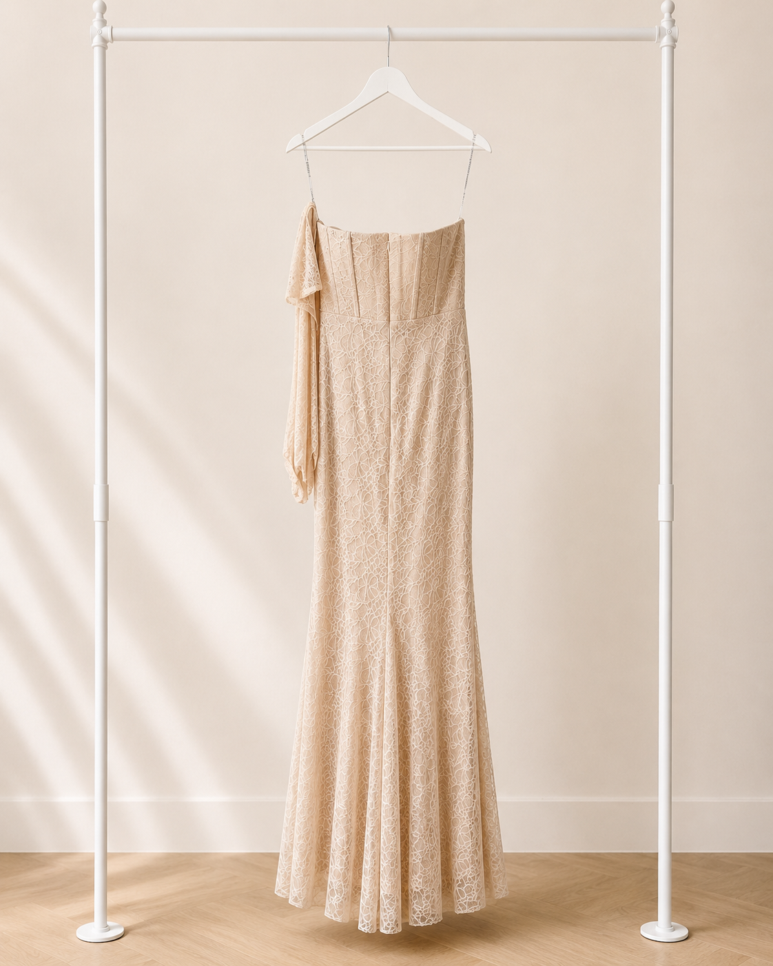 Amara - Lange Avondjurk - Champagne | Strapless