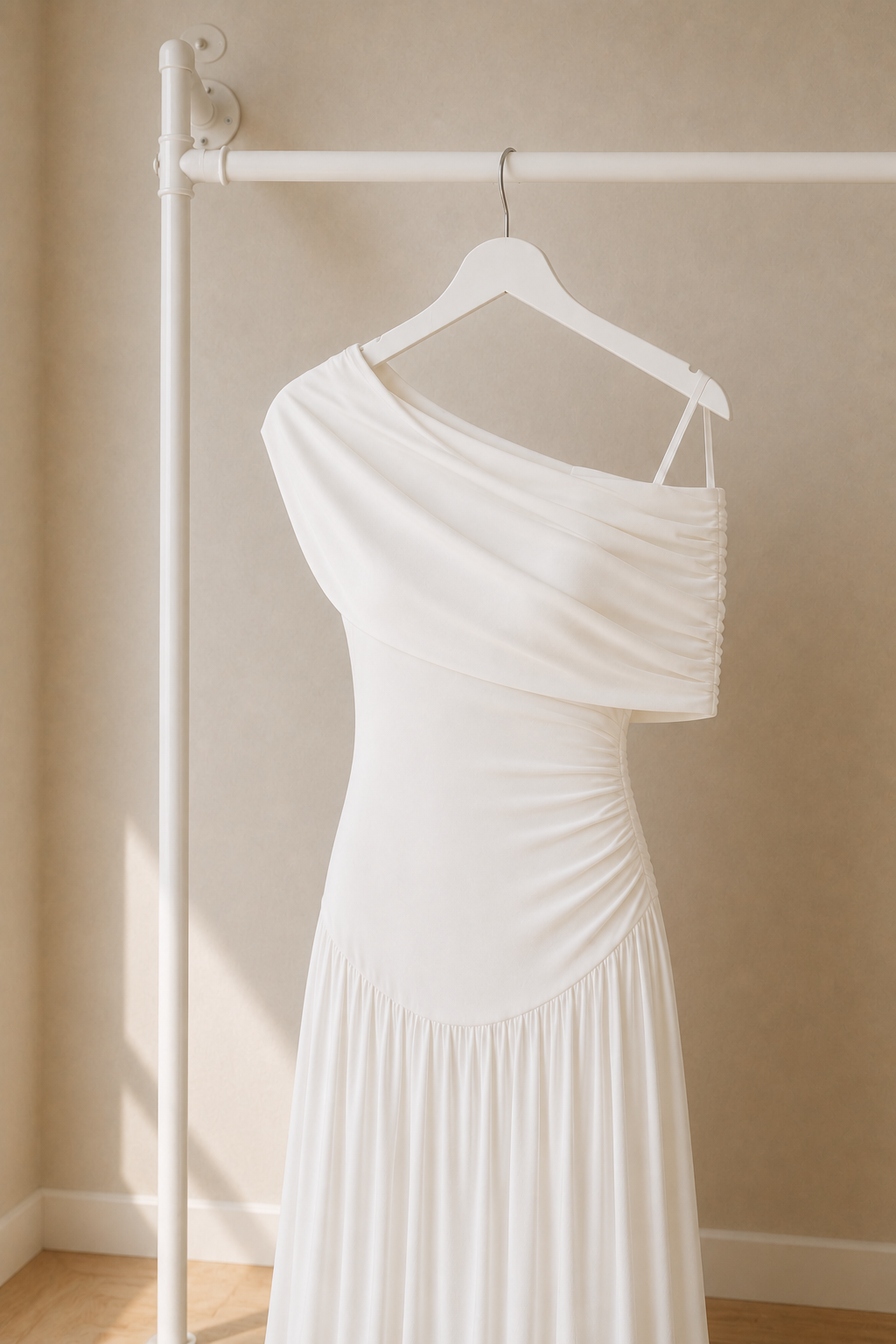 Amélie - Lange Jurk - Wit | High Neck
