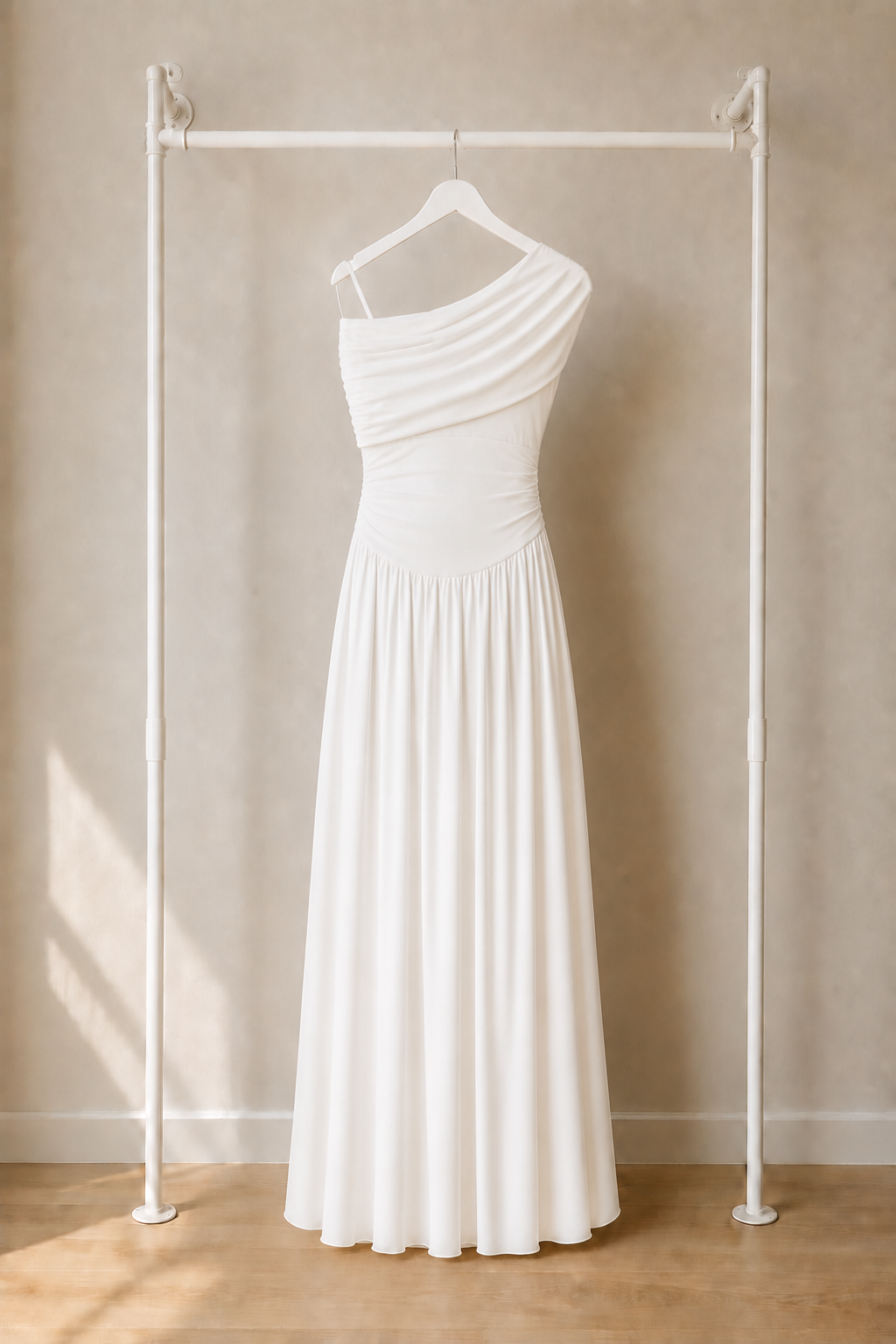 Amélie - Lange Jurk - Wit | High Neck