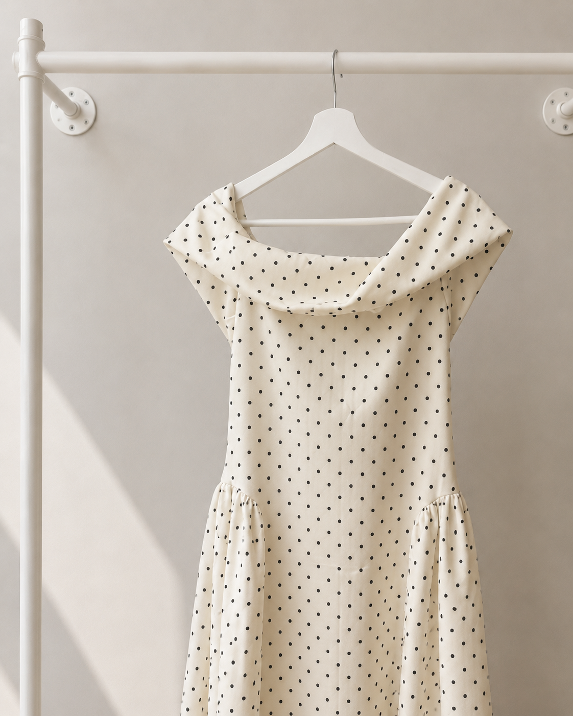 Lalita  - Midi Jurk - Ivory | Polka Dot