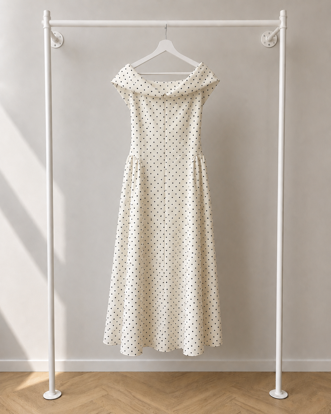 Lalita  - Midi Jurk - Ivory | Polka Dot