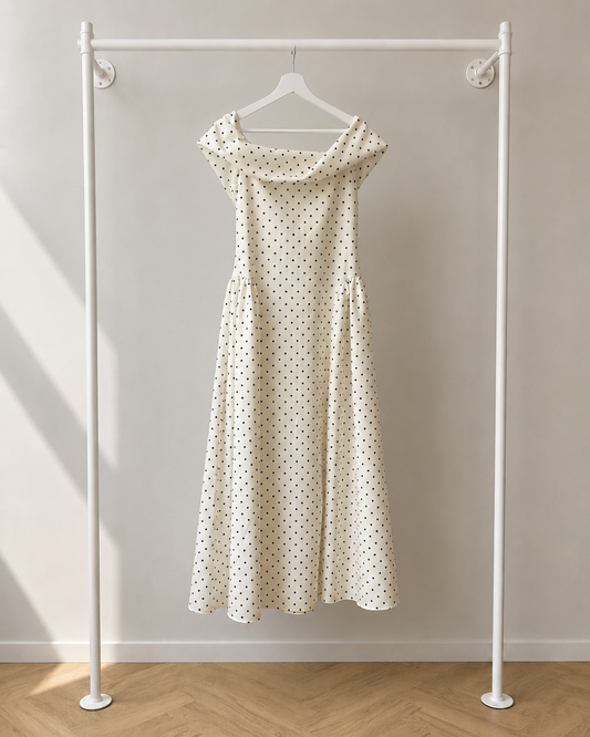 Lalita  - Midi Jurk - Ivory | Polka Dot