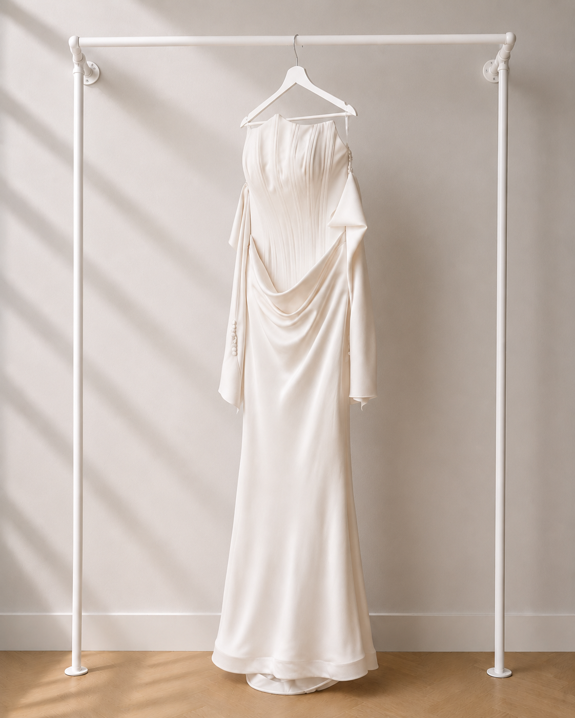 Nisa - Lange Avondjurk - Wit | Draped Halter