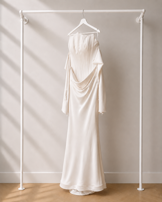 Nisa - Lange Avondjurk - Wit | Draped Halter