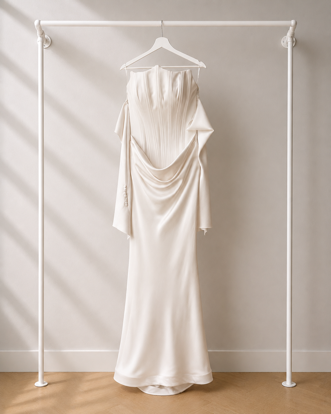 Nisa - Lange Avondjurk - Wit | Draped Halter