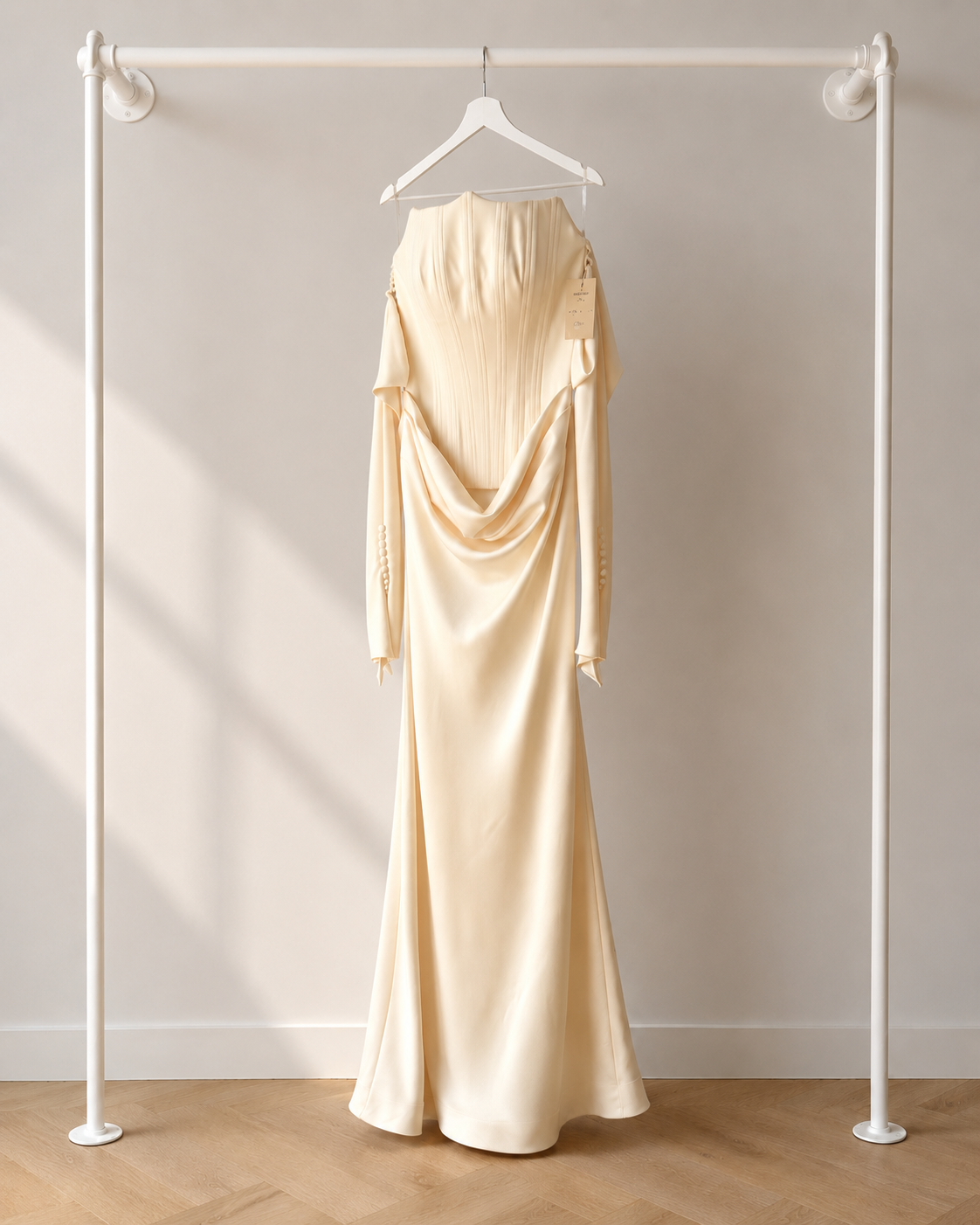 Niyal - Lange Avondjurk - Sorbet Geel | Draped Halter