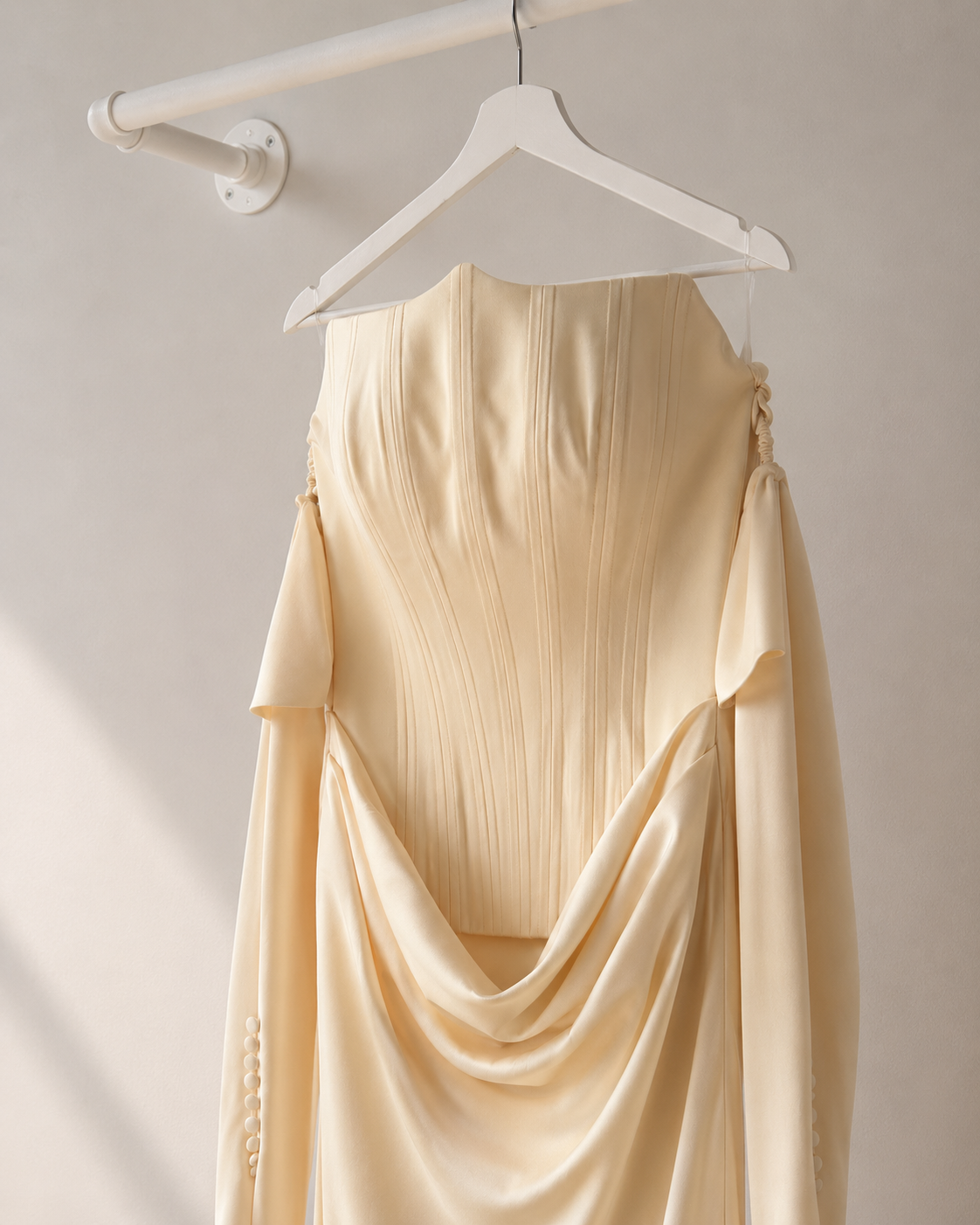 Niyal - Lange Avondjurk - Sorbet Geel | Draped Halter