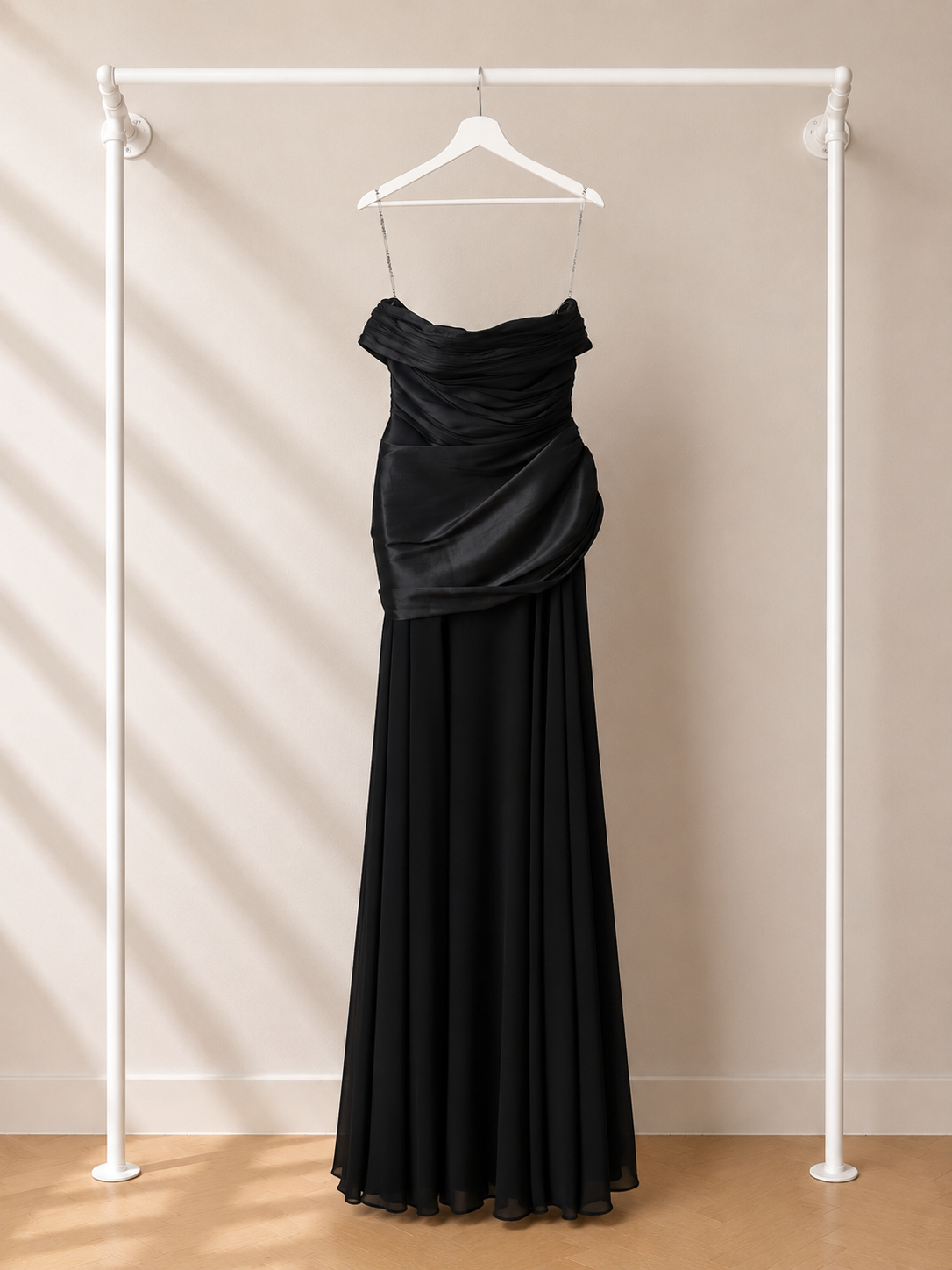 Oisa - Lange Avondjurk - Zwart | Strapless