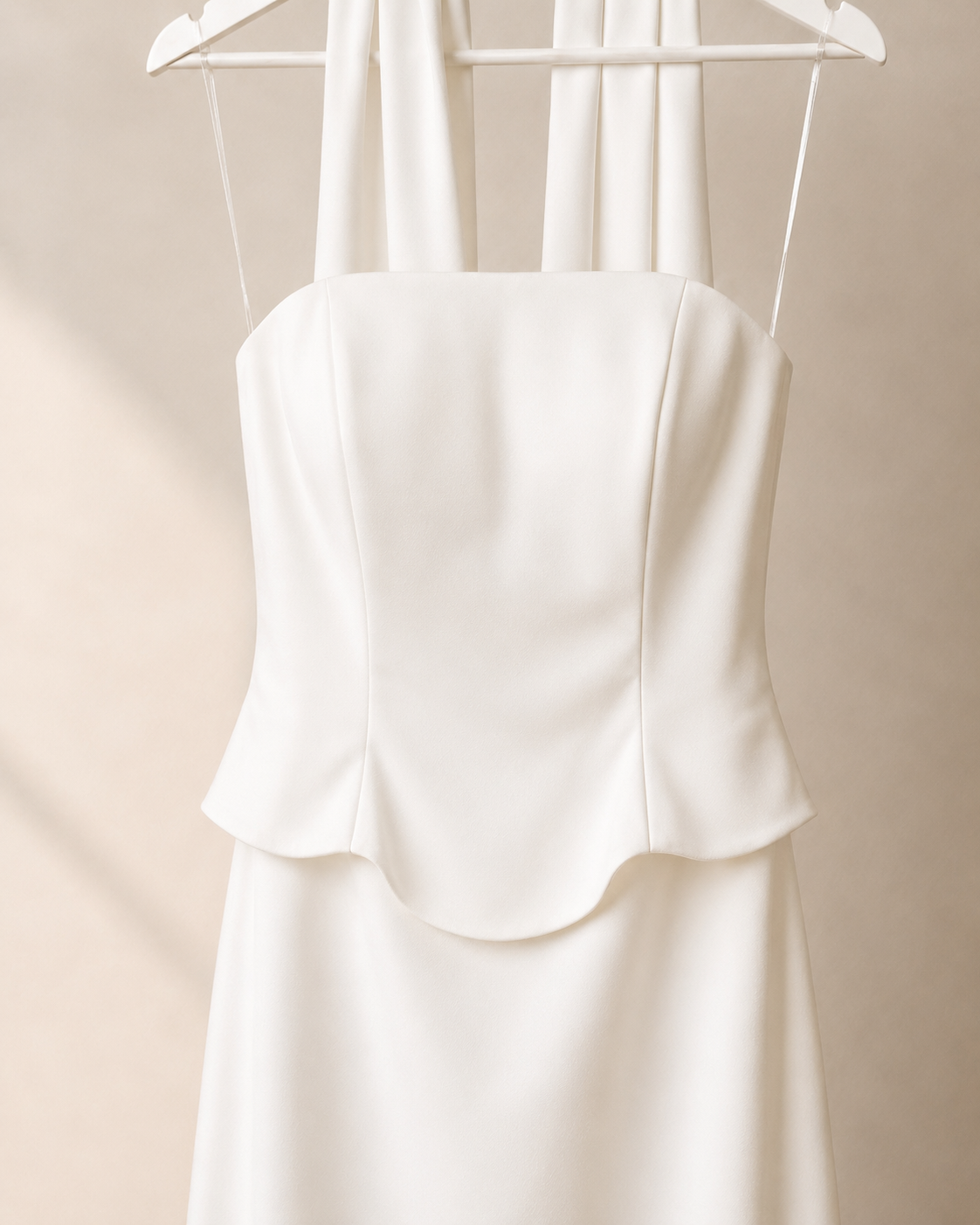 Zeyna - Lange Avondjurk - Wit | Halter