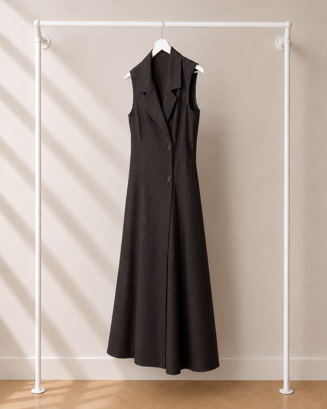Zoe - Midi Jurk - Donkerbruin | Sleeveless